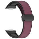 For Huawei Watch Fit 3 Folding Buckle Silicone Fitted Leather Watch Band(Wine Red) - 2