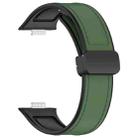 For Huawei Watch Fit 3 Folding Buckle Silicone Fitted Leather Watch Band(Green) - 2
