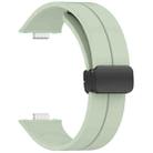 For Huawei Watch Fit3 Magnetic Folding Buckle Silicone Watch Band(Light Green) - 2