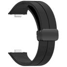 For Huawei Watch Fit3 Magnetic Folding Buckle Silicone Watch Band(Black) - 2
