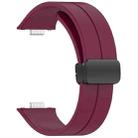 For Huawei Watch Fit3 Magnetic Folding Buckle Silicone Watch Band(Wine Red) - 2
