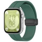 For Huawei Watch Fit3 Magnetic Folding Buckle Silicone Watch Band(Dark Green) - 1