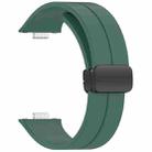 For Huawei Watch Fit3 Magnetic Folding Buckle Silicone Watch Band(Dark Green) - 2