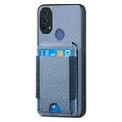 For Motorola Moto E20 / E30 Carbon Fiber Vertical Flip Wallet Stand Phone Case(Blue) - 2