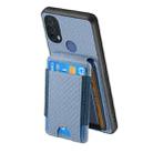 For Motorola Moto E20 / E30 Carbon Fiber Vertical Flip Wallet Stand Phone Case(Blue) - 3