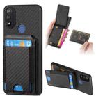 For Motorola Moto E20 / E30 Carbon Fiber Vertical Flip Wallet Stand Phone Case(Black) - 1