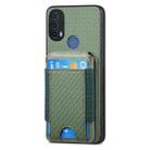 For Motorola Moto E20 / E30 Carbon Fiber Vertical Flip Wallet Stand Phone Case(Green) - 2