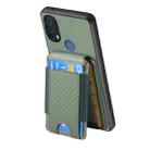 For Motorola Moto E20 / E30 Carbon Fiber Vertical Flip Wallet Stand Phone Case(Green) - 3