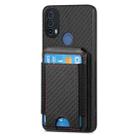 For Motorola Moto E40 Carbon Fiber Vertical Flip Wallet Stand Phone Case(Black) - 2