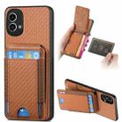 For Motorola Moto G Stylus 5G 2024 Carbon Fiber Vertical Flip Wallet Stand Phone Case(Brown) - 1