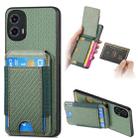 For Motorola Moto G 5G 2024 4G Carbon Fiber Vertical Flip Wallet Stand Phone Case(Green) - 1