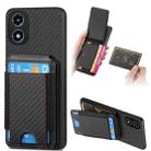 For Motorola Moto G Play 2024  5G Carbon Fiber Vertical Flip Wallet Stand Phone Case(Black) - 1