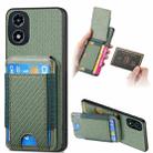 For Motorola Moto G Play 2024  5G Carbon Fiber Vertical Flip Wallet Stand Phone Case(Green) - 1