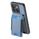 For OnePlus 12 5G Carbon Fiber Vertical Flip Wallet Stand Phone Case(Blue) - 3