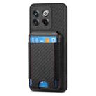 For OnePlus Nord CE3 Carbon Fiber Vertical Flip Wallet Stand Phone Case(Black) - 2