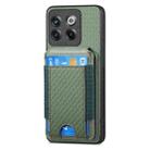 For OnePlus Nord CE3 Carbon Fiber Vertical Flip Wallet Stand Phone Case(Green) - 2