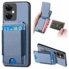 For OnePlus Nord CE3 Lite Carbon Fiber Vertical Flip Wallet Stand Phone Case(Blue) - 1