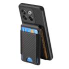 For OnePlus 10T Carbon Fiber Vertical Flip Wallet Stand Phone Case(Black) - 3