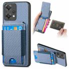 For OnePlus Nord CE2 Lite 5G Carbon Fiber Vertical Flip Wallet Stand Phone Case(Blue) - 1