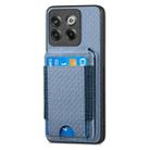 For OnePlus Nord CE2 Lite 5G Carbon Fiber Vertical Flip Wallet Stand Phone Case(Blue) - 2