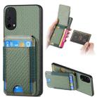 For OnePlus Nord CE 5G Carbon Fiber Vertical Flip Wallet Stand Phone Case(Green) - 1
