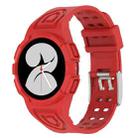 For Samsung Galaxy Watch FE 40mm Armored TPU Integrated Watch Band(Red) - 1