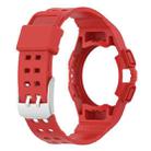 For Samsung Galaxy Watch FE 40mm Armored TPU Integrated Watch Band(Red) - 3