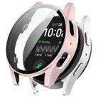 For Samsung Galaxy Watch 7 40mm PC+Tempered Film Integrated Waterproof Watch Protective Case(Rose Gold) - 1