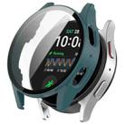 For Samsung Galaxy Watch 7 40mm PC+Tempered Film Integrated Waterproof Watch Protective Case(Pine Green) - 1