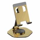 YY-020 360 Degree Rotation Folding Aluminum Alloy Tablet Phone Bracket(Gold) - 1