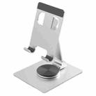 YY-022 360 Degree Rotation Aluminum Alloy Desktop Phone Tablet Holder(Silver) - 1