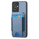 For OPPO A58 4G Carbon Fiber Vertical Flip Wallet Stand Phone Case(Blue) - 2