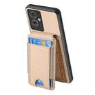 For OPPO Reno10 Pro Global Carbon Fiber Vertical Flip Wallet Stand Phone Case(Khaki) - 3