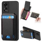 For OPPO A78 4G Carbon Fiber Vertical Flip Wallet Stand Phone Case(Black) - 1