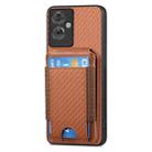 For OPPO A17 Carbon Fiber Vertical Flip Wallet Stand Phone Case(Brown) - 2