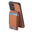 For OPPO A17 Carbon Fiber Vertical Flip Wallet Stand Phone Case(Brown) - 3