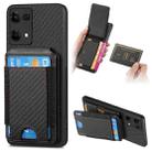 For OPPO Reno7 4G Carbon Fiber Vertical Flip Wallet Stand Phone Case(Black) - 1