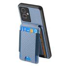 For OPPO Reno5 5G Carbon Fiber Vertical Flip Wallet Stand Phone Case(Blue) - 3