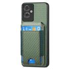 For OPPO A15 Carbon Fiber Vertical Flip Wallet Stand Phone Case(Green) - 2