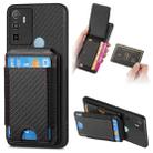 For OPPO A53 / A53S Carbon Fiber Vertical Flip Wallet Stand Phone Case(Black) - 1