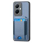 For vivo S18e Carbon Fiber Vertical Flip Wallet Stand Phone Case(Blue) - 2