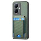 For vivo iQOO Z8X Carbon Fiber Vertical Flip Wallet Stand Phone Case(Green) - 2