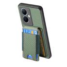 For vivo iQOO Z8X Carbon Fiber Vertical Flip Wallet Stand Phone Case(Green) - 3
