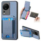 For vivo iQOO Neo 7 SE Carbon Fiber Vertical Flip Wallet Stand Phone Case(Blue) - 1