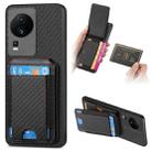 For vivo iQOO Neo 7 SE Carbon Fiber Vertical Flip Wallet Stand Phone Case(Black) - 1