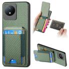 For vivo Y02 Carbon Fiber Vertical Flip Wallet Stand Phone Case(Green) - 1