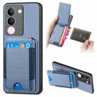 For vivo S17 / S17 Pro / V29 Carbon Fiber Vertical Flip Wallet Stand Phone Case(Blue) - 1