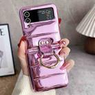 For Samsung Galaxy Z flip3 Laser Aurora Ring Down Jacket Shockproof Phone Case(Rose Gold) - 1