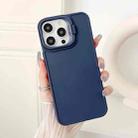 For iPhone 15 Pro Lens Frame Holder Shockproof Phone Case(Blue) - 1