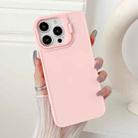 For iPhone 14 Pro Max Lens Frame Holder Shockproof Phone Case(Pink) - 1